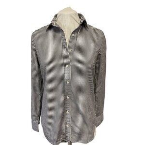 J. Crew Black & White Striped Cotton Blouse  Womens S